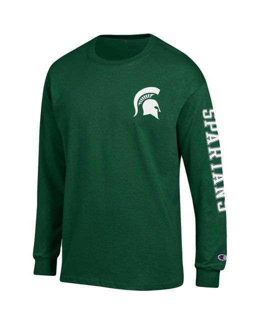Champion Green Michigan State Spartans Team Stack Long Sleeve T-shirt for men