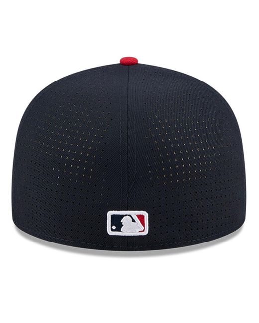 KTZ Blue Navy/red Atlanta Braves 2025 Mlb All-star Game Side Patch 59fifty Fitted Hat for men