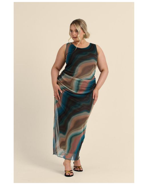 brown swirl print dress Mocha Swirl Dress L main image 0