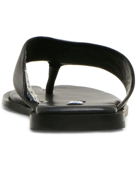 Steve Madden Black Split Toe Slip-on Flat Sandals