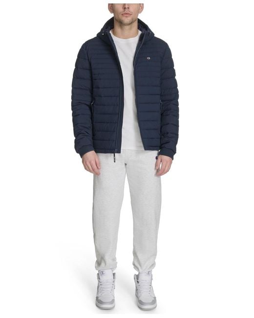 Champion Blue Stretch Quilted Jacket for men