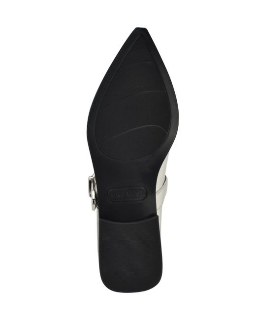Nine West White Katrel Mary Jane Pointy Toe Flats