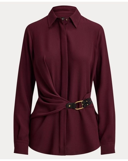Ralph Lauren Red Buckle Trim Top
