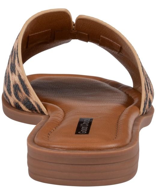Gc Shoes Brown Square Toe Flat Sandals