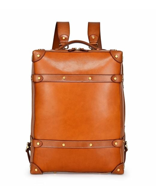 Old Trend Orange Speedwell Medium Leather Trunk Backpack