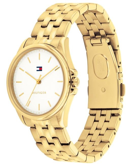 Tommy Hilfiger Metallic Quartz Gold Tone Stainless Steel Bracelet Watch