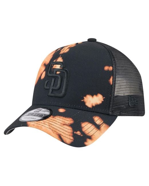 KTZ Blue Â San Diego Padres Bleached A-frame 9forty Adjustable Hat for men