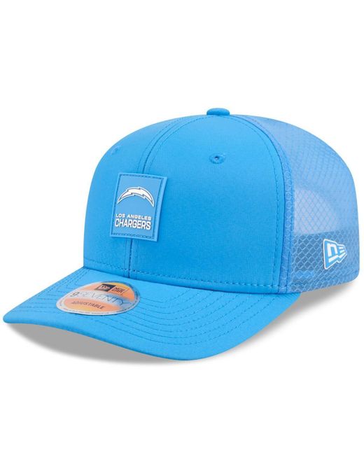 KTZ Blue Los Angeles Chargers 2025 Sideline 9seventy Trucker Adjustable Hat for men