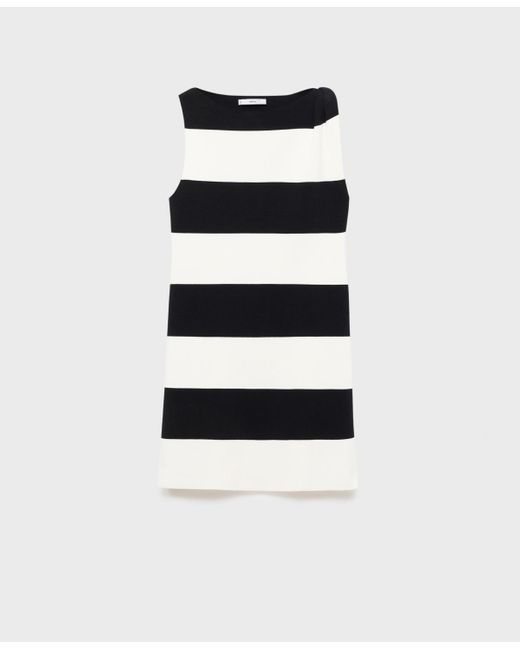Mango White Asymmetrical Knitted Dress