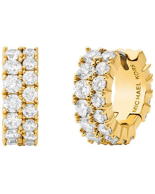 Michael Kors Metallic Cubic Zirconia huggie Earrings