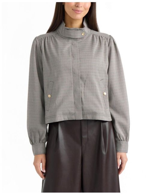 Ellen Tracy Gray High Neck Jacket