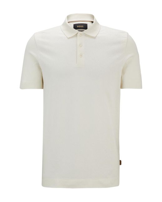 Boss White Boss By Quilted Regular-fit Polo Shirt for men