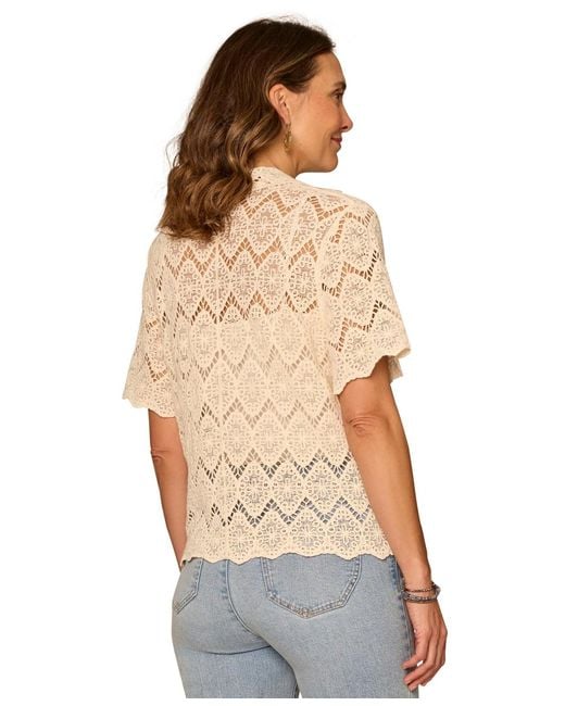 Democracy Natural Collared Button-down Top