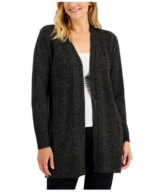Karen Scott Synthetic Cableknit Duster Cardigan, Created For Macy's in