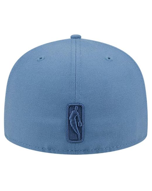 KTZ Blue Miami Heat Color Pack Faded Tonal 59fifty Fitted Hat for men