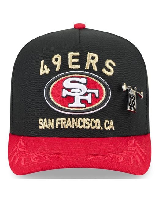 KTZ Red Black/scarlet San Francisco 49ers 2025 Nfl Draft On Stage A-frame 59fifty Fitted Hat for men