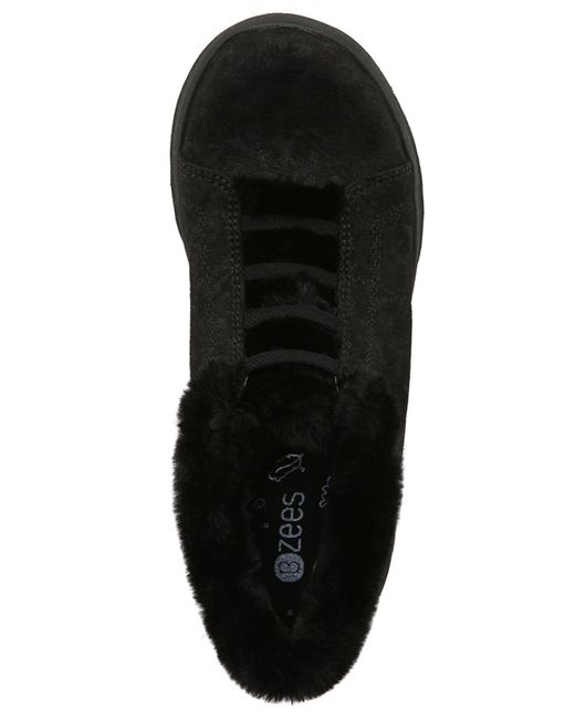 bzees golden fur trim washable slip on sneakers