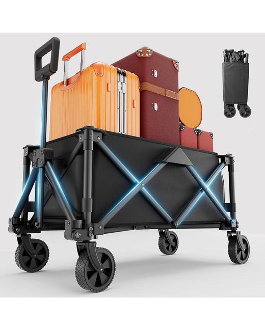 Gnuadz Black Collapsible Wagon Foldable Utility Cart Camping