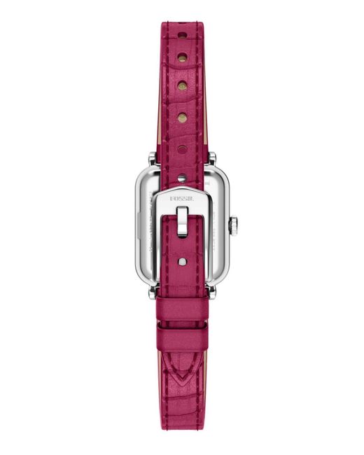 Fossil Pink Raquel Two-hand Leather Watch