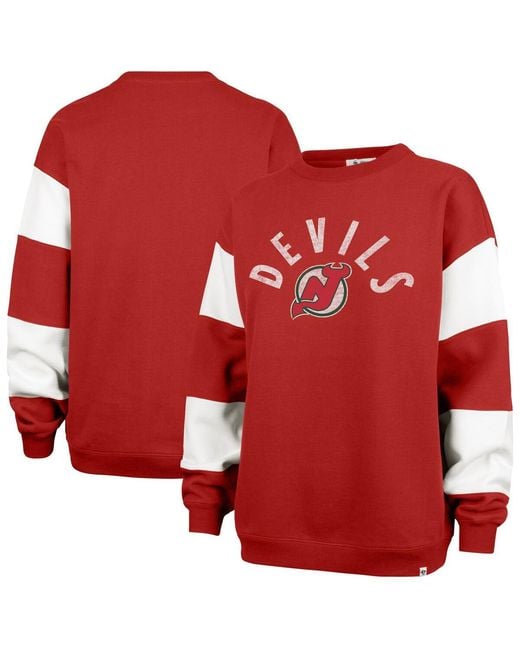 '47 Red New Jersey Devils Eephus Bar Pullover Sweatshirt