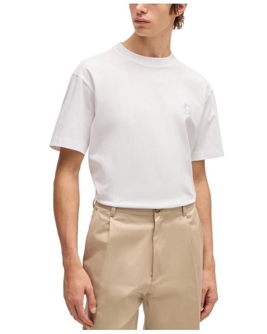 Boss White Boss By Double B Monogram Relaxed-fit T-shirt for men
