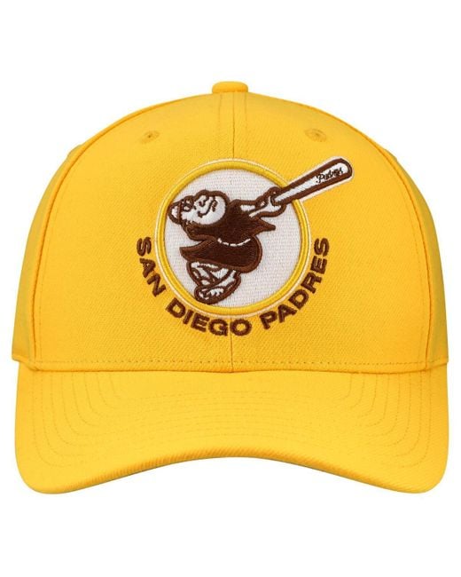 Mitchell & Ness Yellow And Â San Diego Padres Basic Coop Pro Adjustable Hat