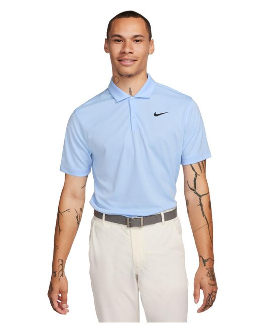 Nike Blue Relaxed Fit Core Dri-fit Short Sleeve Golf Polo Shirt for men