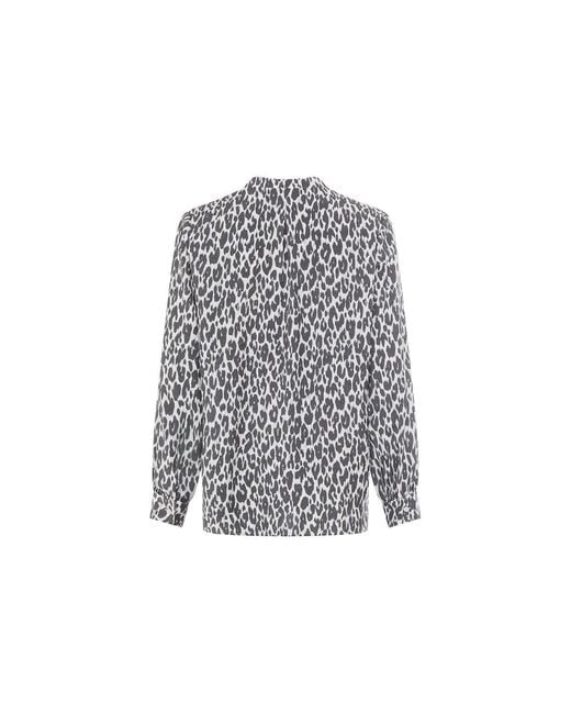 Olsen Gray Leopard Tunic Shirt
