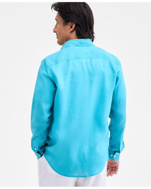 Club Room Blue 100% Linen Shirt for men