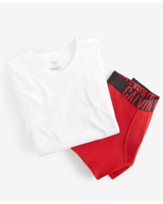 Calvin Klein White Cotton Classics 3 Pk. Crewneck T Shirts Intense Power 3 Pk. Boxer Briefs for men