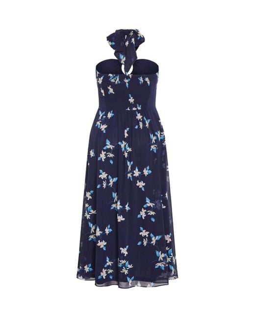 City Chic Blue Everfree Floral Print Maxi Dress
