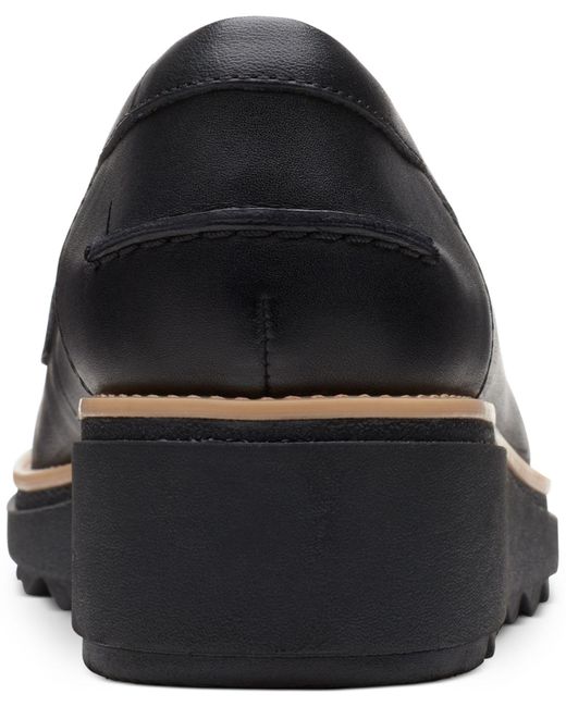 clarks platform loafers