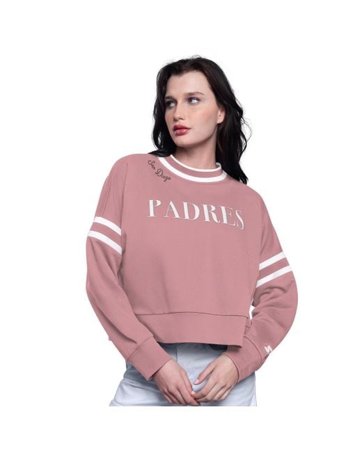 Starter Pink Wo Â San Diego Padres Power Play Cropped Pullover Sweatshirt