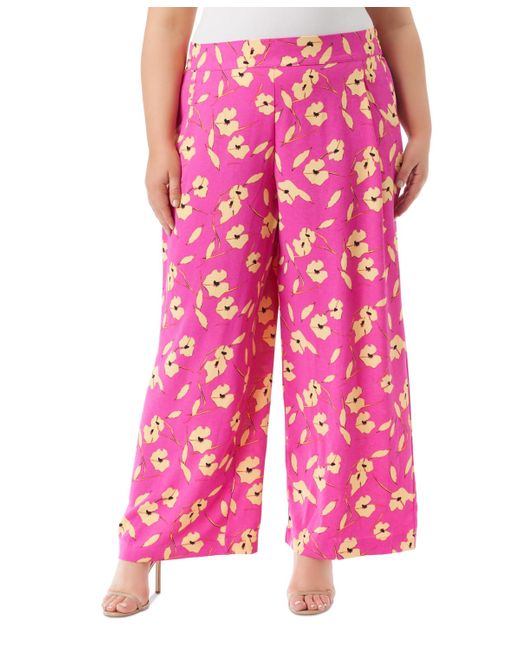 Jessica Simpson Pink Trendy Plus Size Winnie Wide-leg Pants