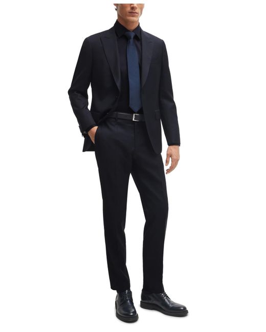Boss Blue Boss By Micro-patterned Slim-fit 2 Pc Suit for men