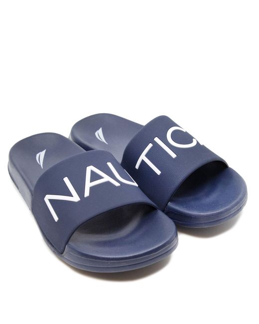 Nautica Rubber Life Boat Slides in Blue - Lyst