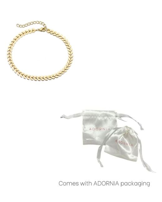 Adornia Metallic Plated Adjustable Fishtail Chain Anklet