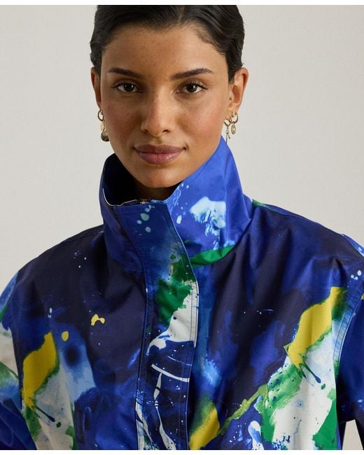 Ralph Lauren Blue Abstract-print Windbreaker Jacket