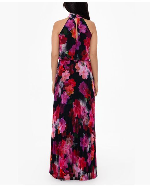Betsy Adam Floral print Chiffon Halter Gown Lyst