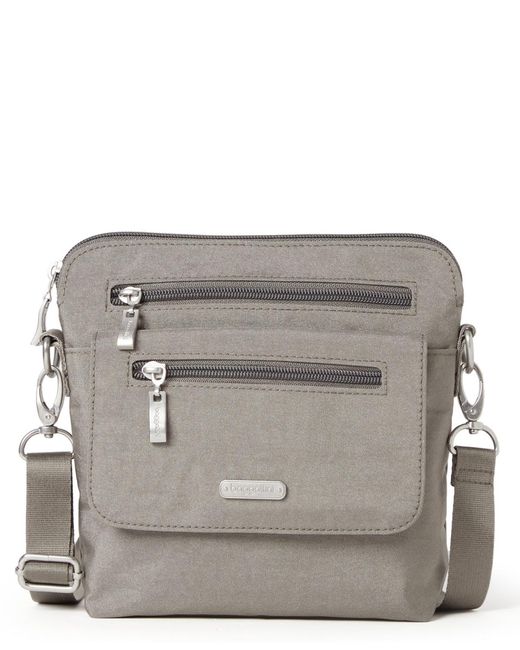 Baggallini Gray Let's Escape Crossbody