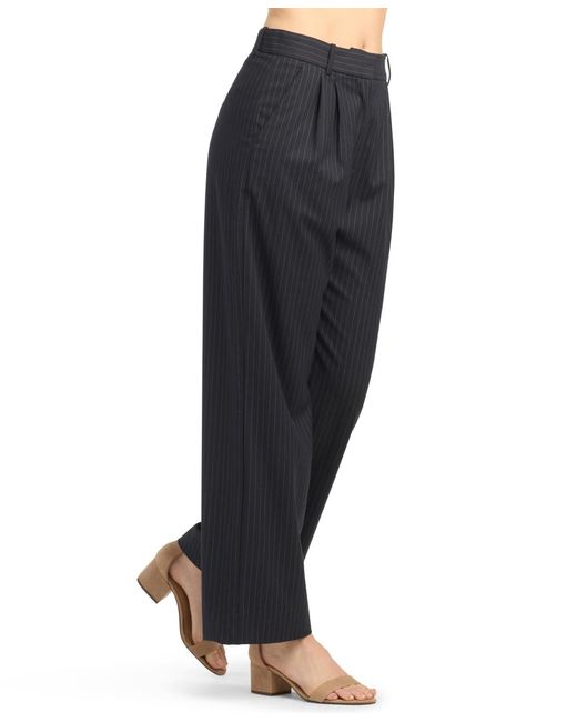 Bcx Blue Pinstripe Pleated Pants