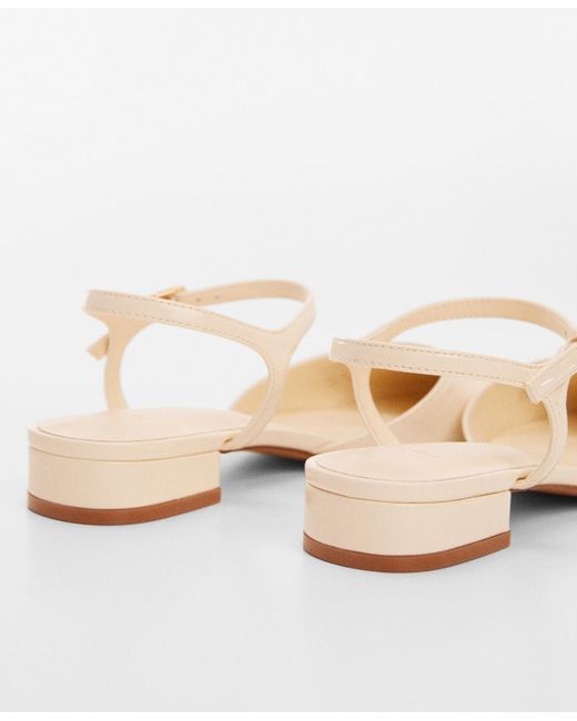 Mango White Patent Leather-effect Slingback Shoes