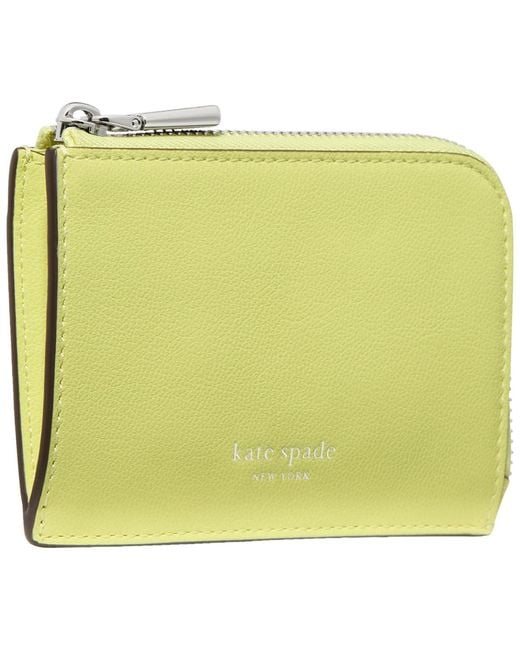 Kate Spade Green Smooth Mini Zip Card Case