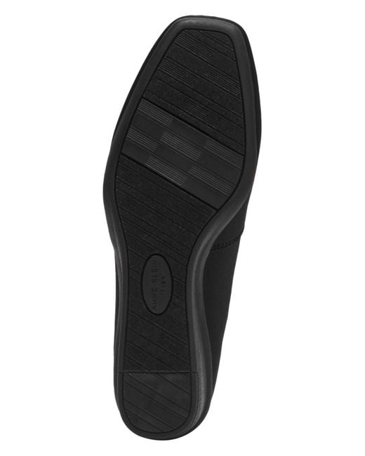 Anne Klein Black Wendell Slip On Wedge Loafers