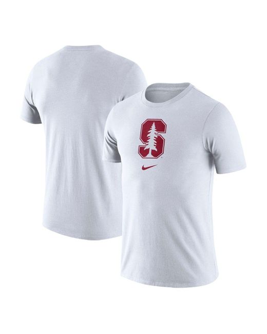 Nike Cotton White Stanford Cardinal Essential Logo T-shirt for Men | Lyst