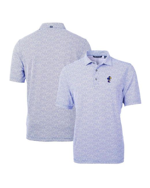 Cutter & Buck Blue Royal Kansas Jayhawks Virtue Eco Pique Botanical Polo for men