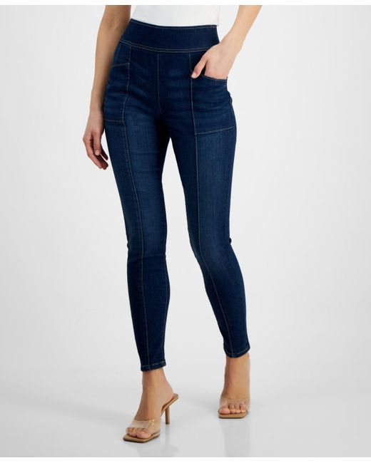 INC International Concepts Blue High-rise Pull-on Skinny Jeans