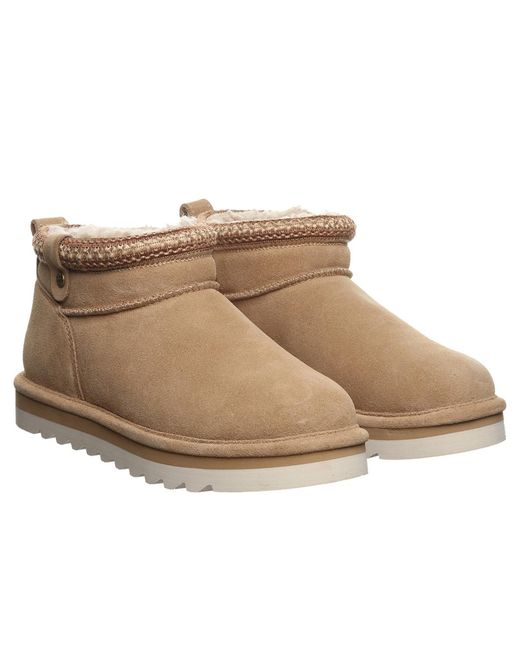 BEARPAW Natural Langly Platform Pull-on Short Boots