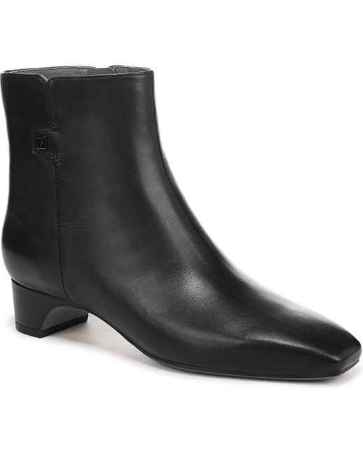 Franco Sarto Black Luella Square Toe Zip Ankle Boots