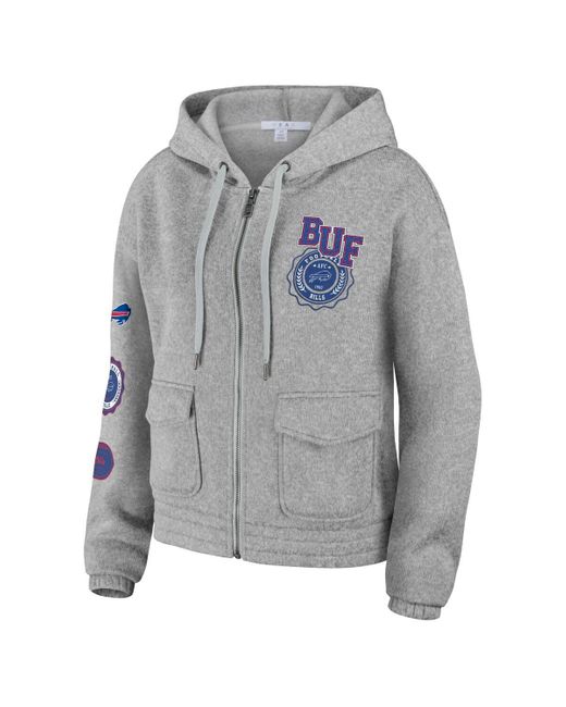 WEAR by Erin Andrews Gray Buffalo Bills Full-zip Hoodie